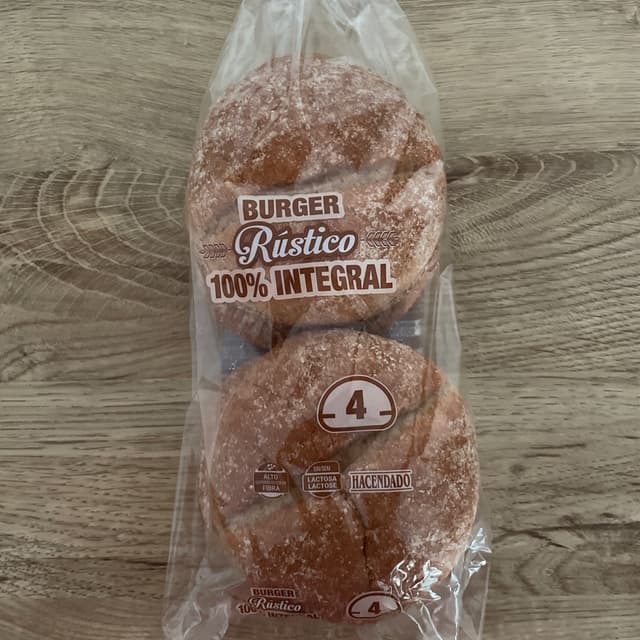 Pan hamburguesa rústico 100% integral