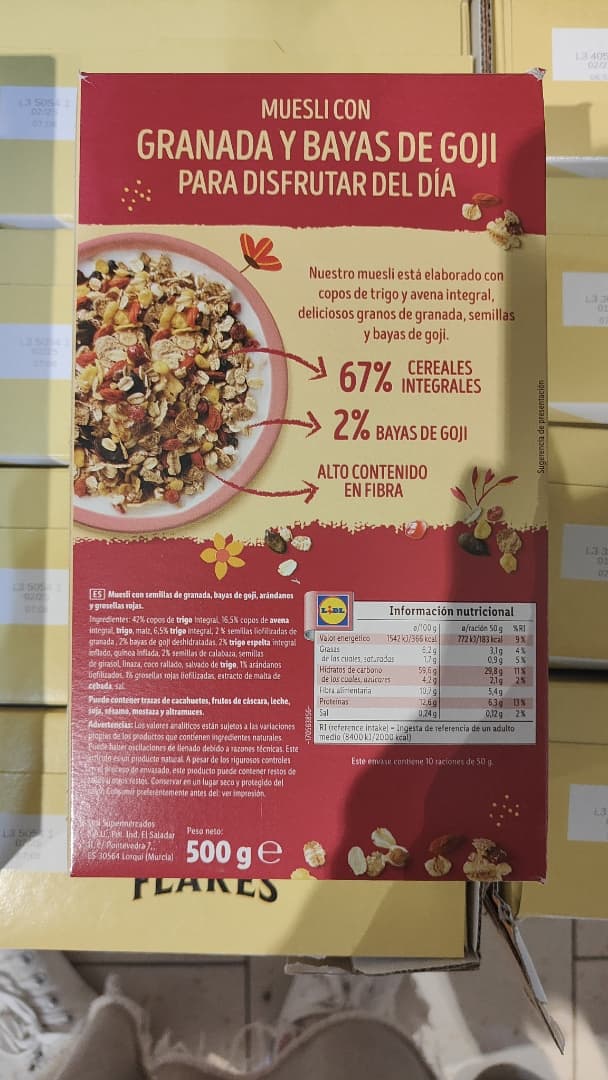 Muesli Granada y bayas de goji Muesli Granada y bayas de goji